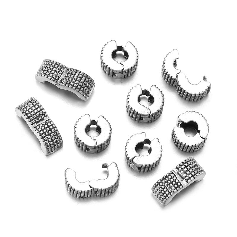 Pulsera de plata de 10 piezas de 10 piezas al por mayor Posicionamiento sin deslizamiento Clip Beads de hebilla